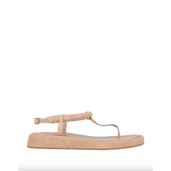 GIA BORGHINI x RHW Flat Thong Sandal Hazelnut Brown Womens Size 37 - Picture 1 of 11